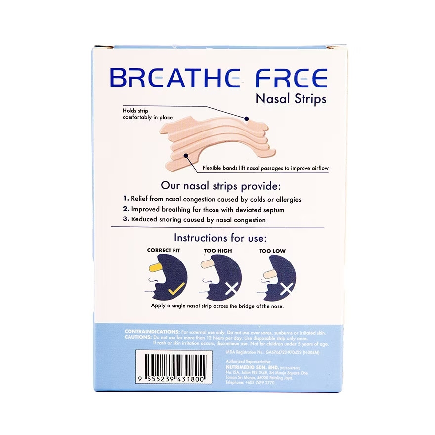 3 packs Breathe Free Nasal Strips Regular 10's
