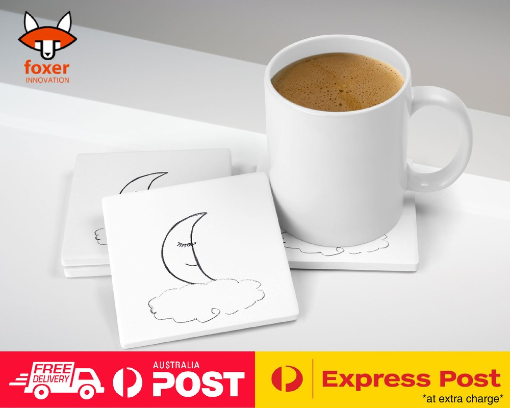 COASTER COFFEE DRINKING MAT|MOON CLOUD SKETCH ART DRAWING