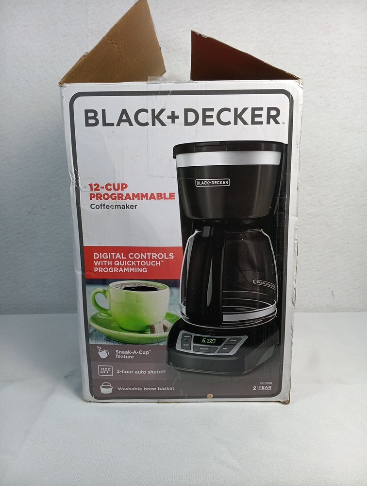 12 Cup Coffee Programable Coffeemaker BLACK+DECKER CM1160B Black Digital Control