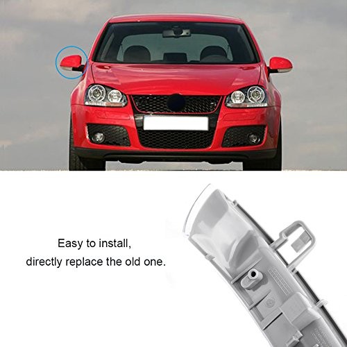 Mirror Turn Light,Left Side Wing Mirror Indicator Turn with LED Bulb for MK5