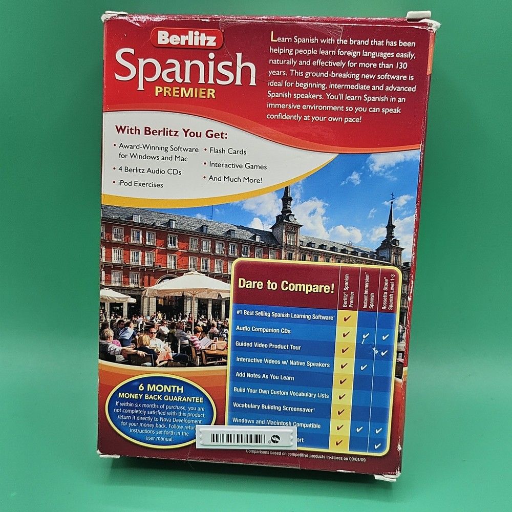 Nova Development Berlitz Spanish Premier Full Version for Windows 5 Disc CD SET