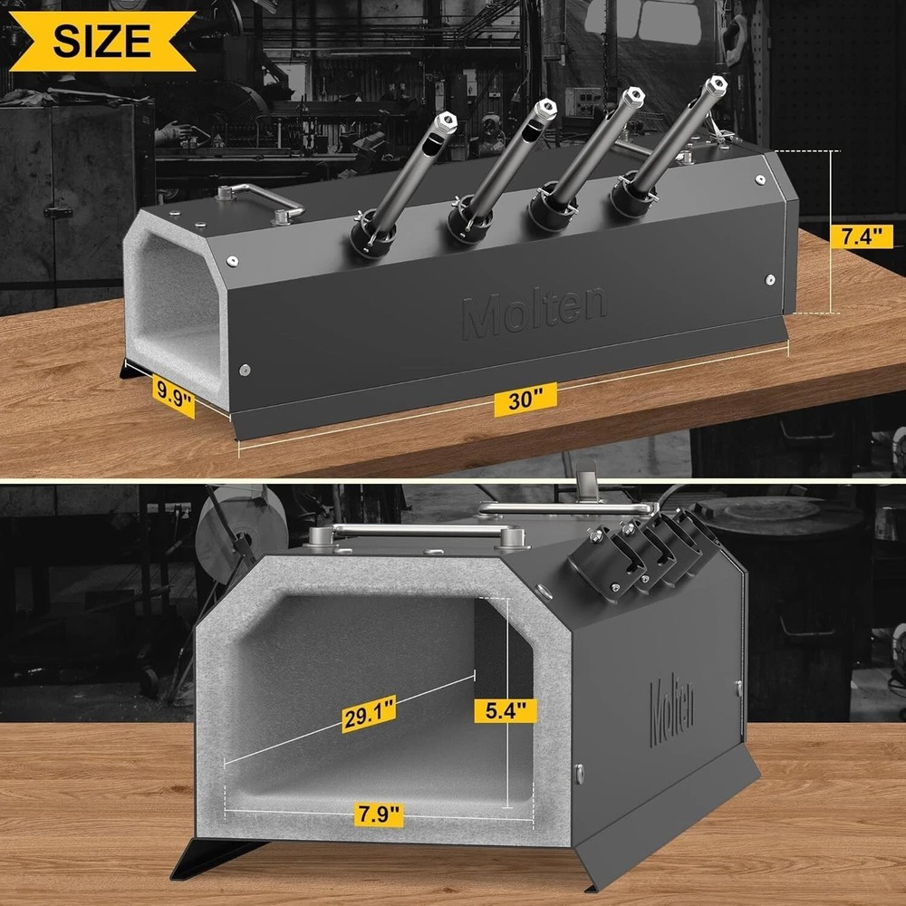 Four Burner Propane Gas Forge for Blacksmithing Knife Making Efficient Heating
