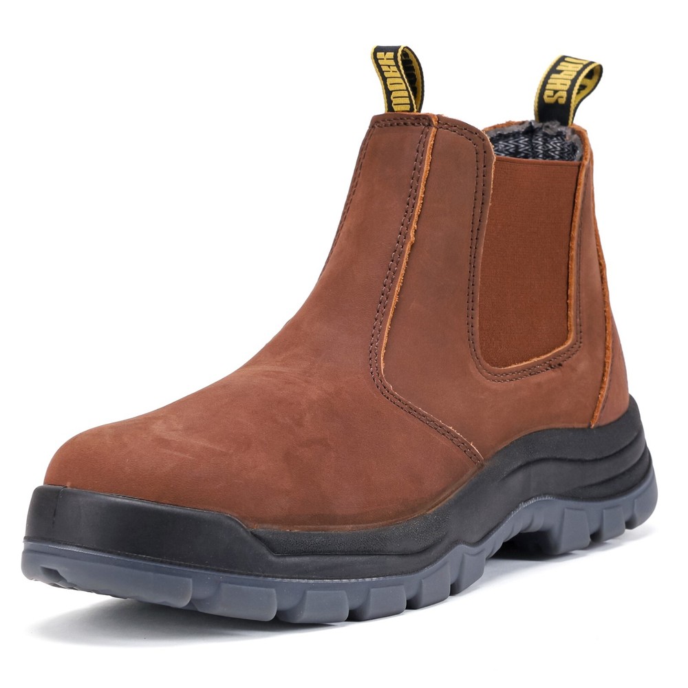 Men's Work Boots Composite Toe Safety Waterproof Puncture Resistant Soft Leather