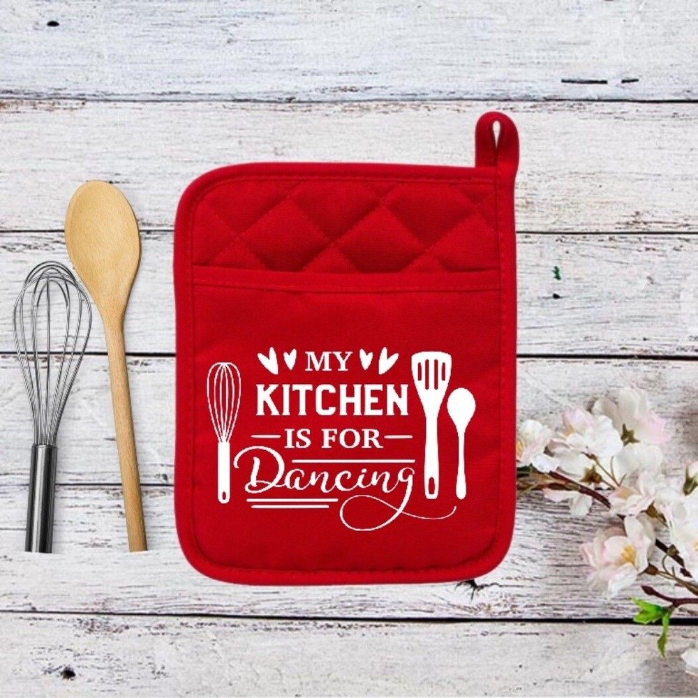 My Kitchen is For Dancing  - Pot Holder - Hot Pad - Polyester & Neoprene - 008