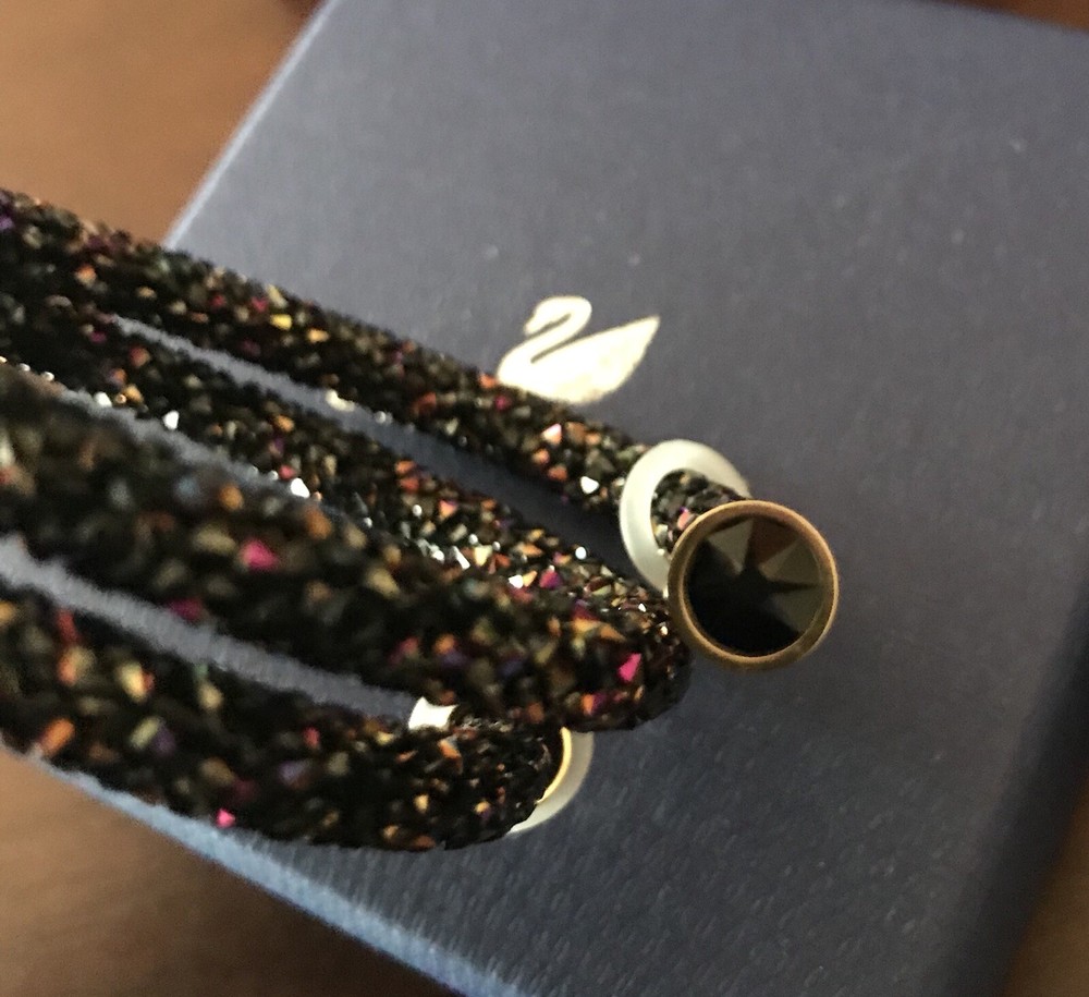 SWAROVSKI CRYSTALDUST BANGLE/BRACELET DOUBLE MULTICOLOR SIZE MEDIUM 5379278 NIB