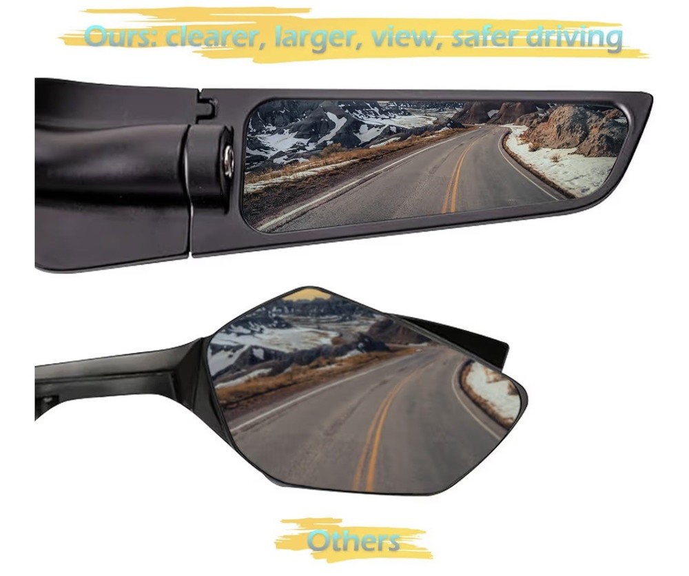 Modified Racing Motorcycle Rearview Mirror, Wide Viewing Angle Wing Small NOB