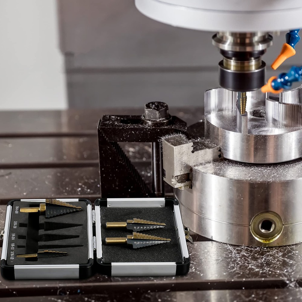 IRONANT Step Drill Bits, 5PCS HSS Titanium Bit Set, 50 Straight