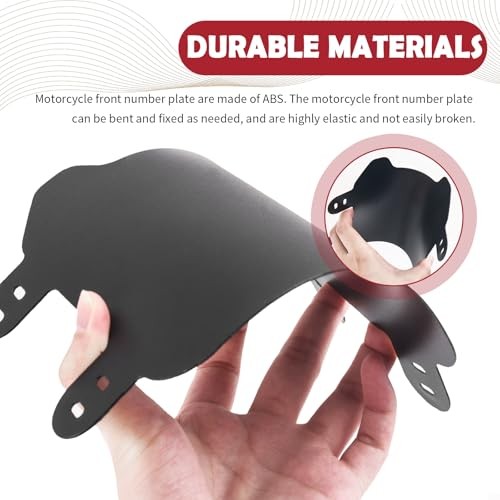 Motorcycle Front Number Plate with Cable Ties,Front Plate for Ebike Compatible