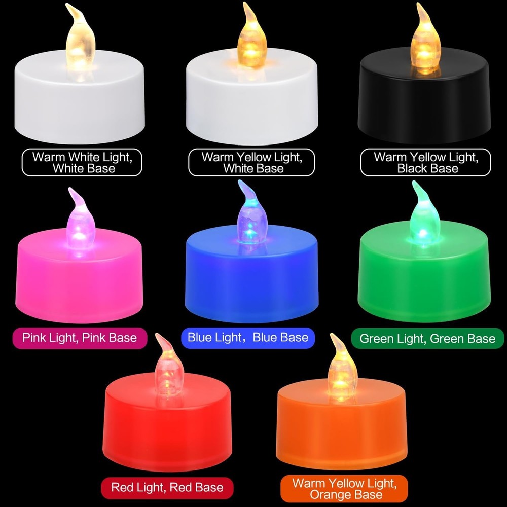 KOABY LED Tea Lights Flickering Battery Operated Warm White Pack Set