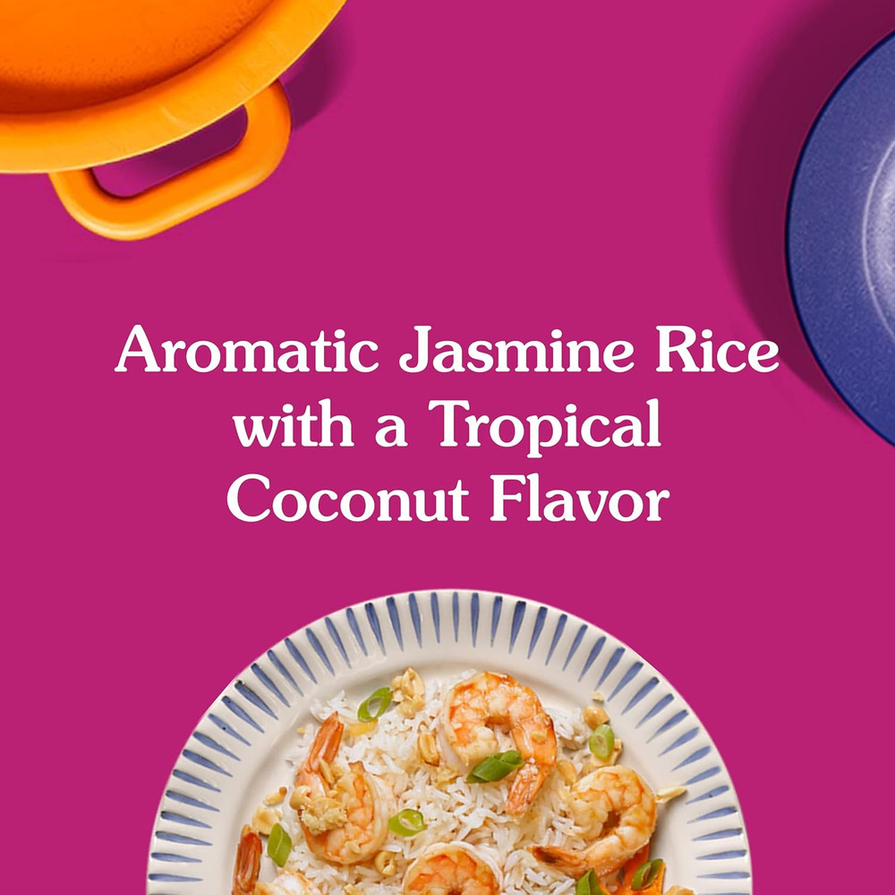 Ready Rice Coconut Jasmine Flavored Rice, Easy Dinner Side, 8.5 Oz Pouch (Pack o