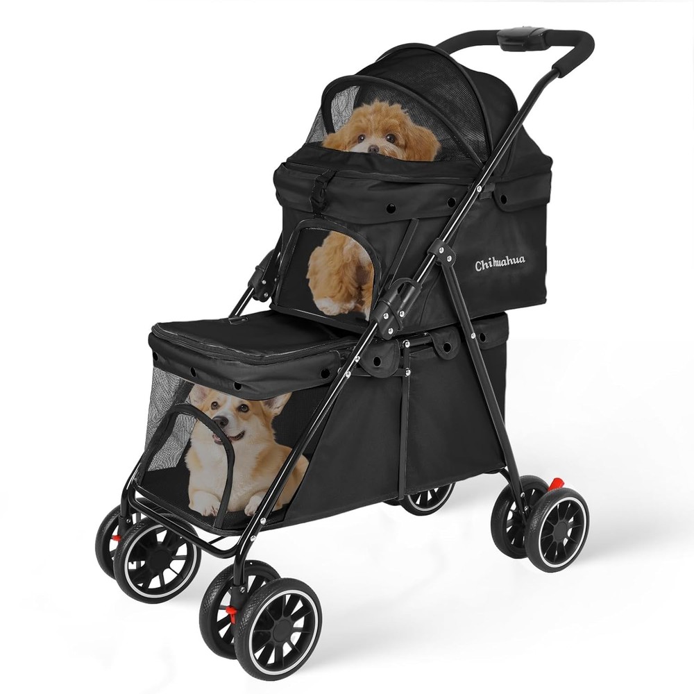 Double Pet Stroller Dogs & Cats,Cat Strollers 2 Cats,Double Dog Stroller 2 Small