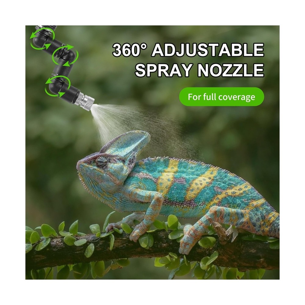 Reptile Mister System, External Timer & 360° Adjustable Nozzle, Hum... Fast