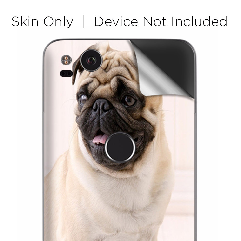Google Pixel 2 Skins Decal Wrap Pug Mug, cute pug