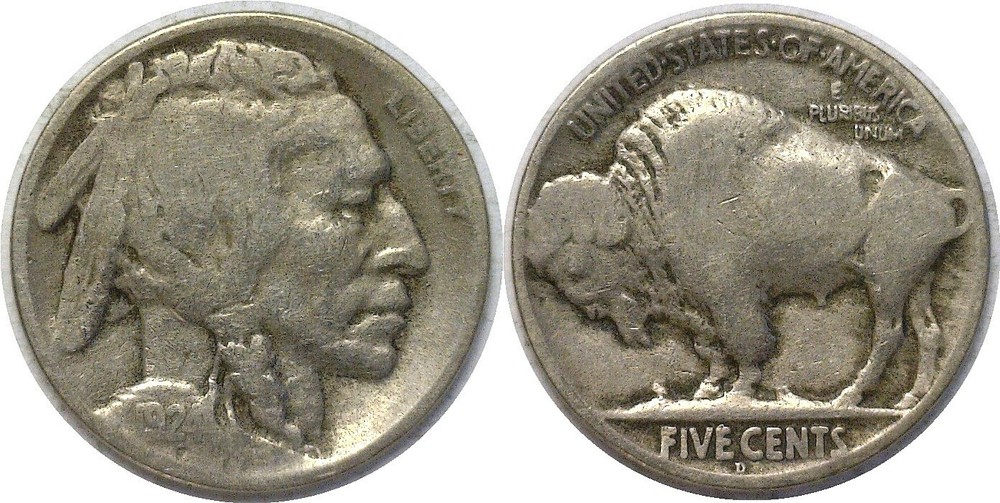 1924-D 5C Buffalo Nickel Very Good