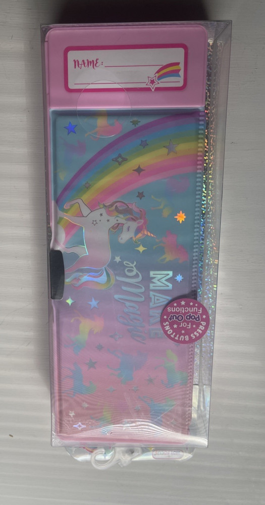 Hot Focus Multi-Function Pencil Case Unicorn Calculator Sharpener Pink NIP