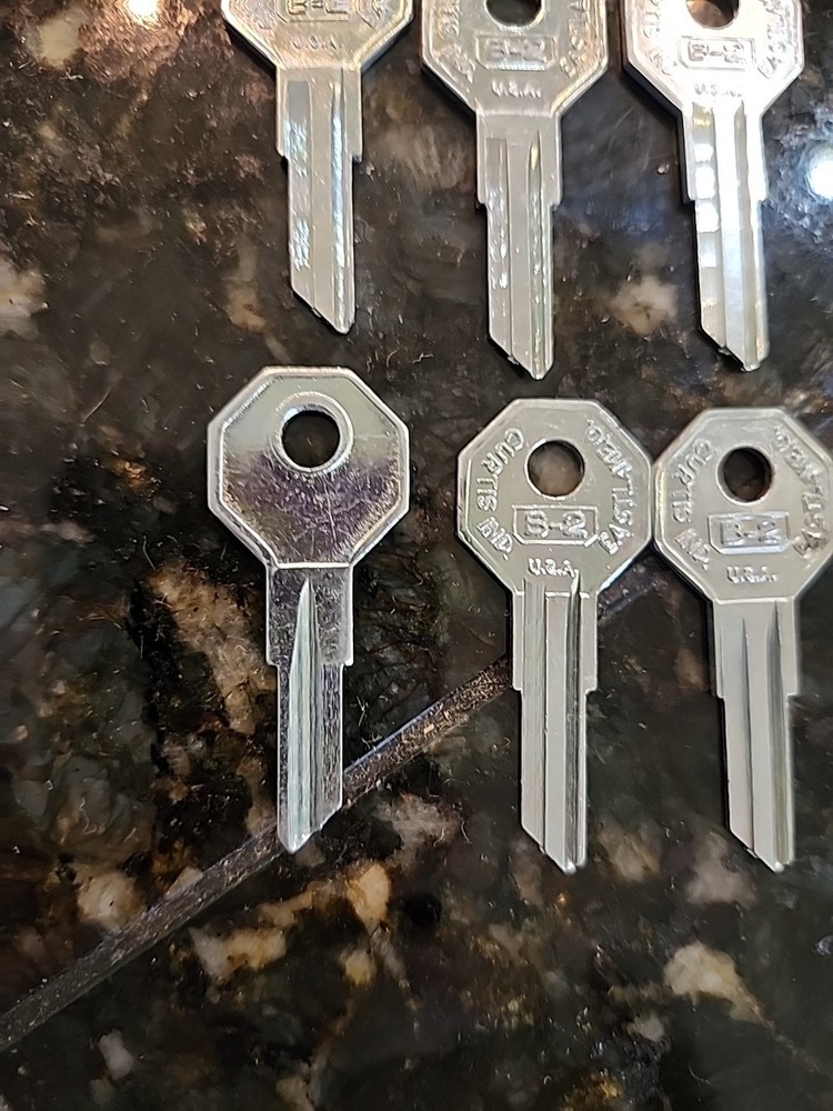 6 × Curtis B2 key blank B-2 key blanks
