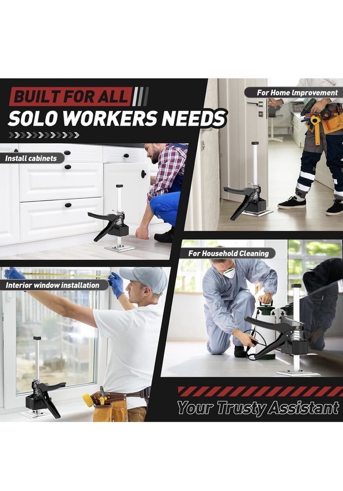 Labor Saving Arm Jack Handle 2 Pack, Construction Jack, Wall Tile Locator, Mu...