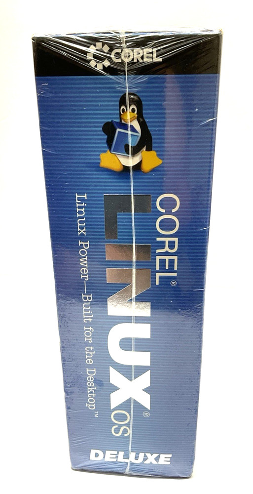 COREL LINUX OS DELUXE PC FILE MANAGER BIG BOX 1999 With Linux Penguin New Sealed