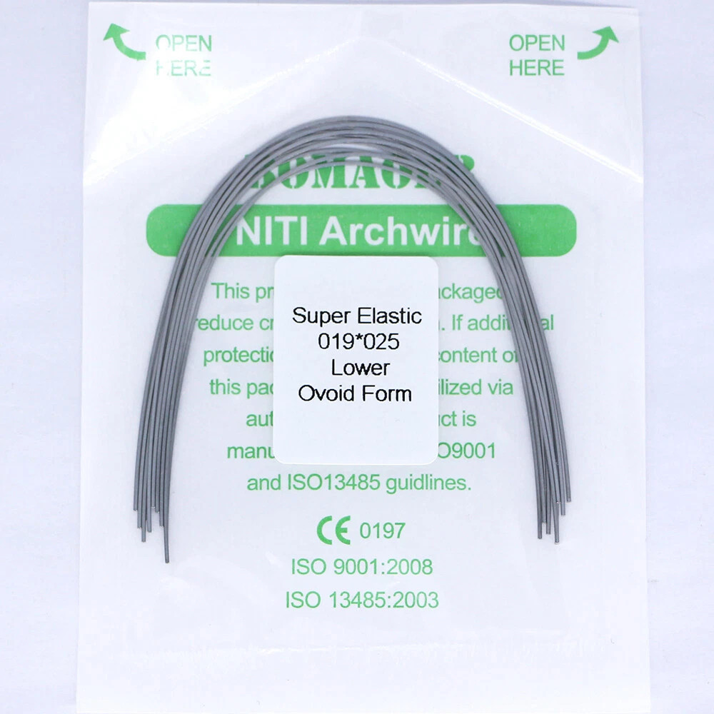 Orthodontic Niti Archwire 019*025 Lower Super Elastic Round Rectangular Ovoid