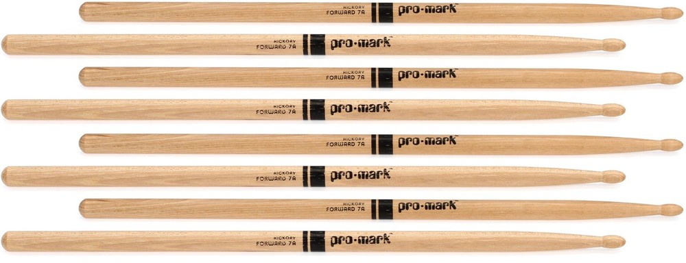 Promark Hickory Drumsticks - 7A - Wood Tip - 4-pack