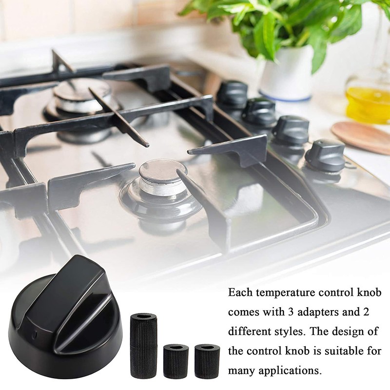 4Pcs Universal Replacement Control Knobs With 12 Adapters For Oven Stove Range