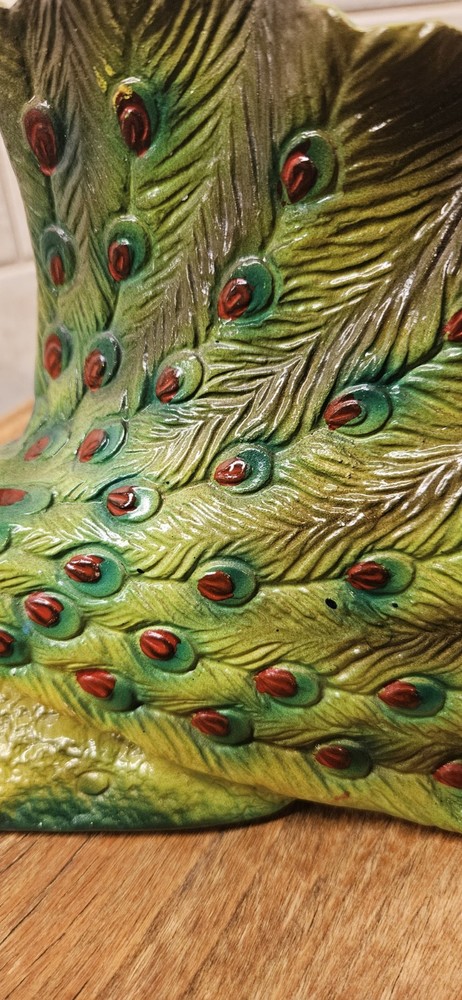 Vintage Bisque Peacock