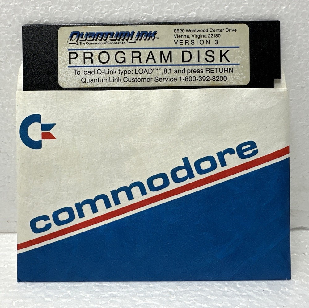 Commodore Quantum Link  Program Disk Ver 3 - 5.25 Media