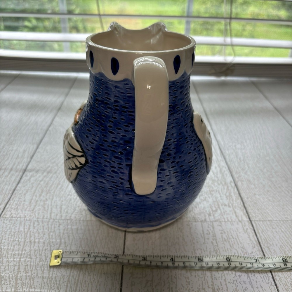 Sigma The Decorative Kitchen White Duck Blue Drink Pitcher