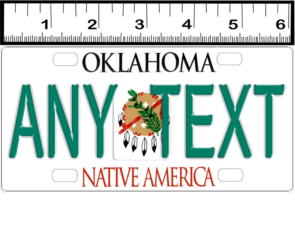 PERSONALIZED ALUMINUM BICYCLE MINI STATE LICENSE PLATE-OKLAHOMA