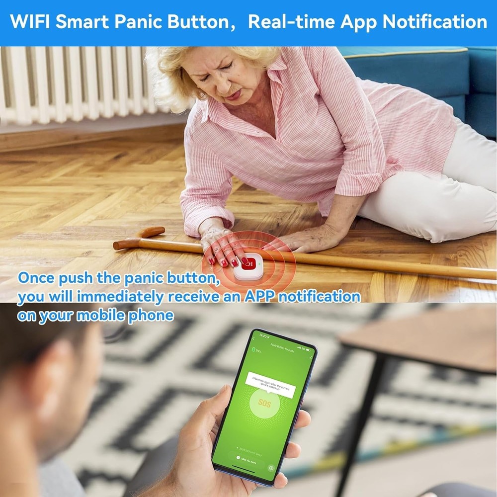 Battery-Powered Elderly Call Button: Quick Alerts, Easy Installation - 15M Range