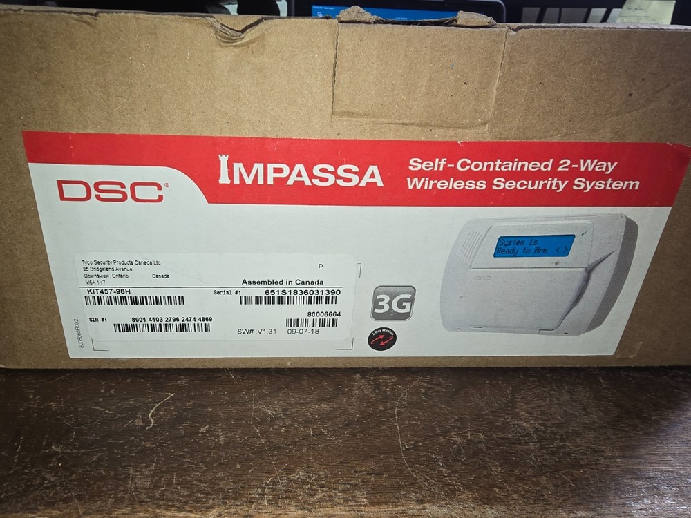 DSC Impassa KIT457-96H Self Contained 2Way Wireless Security System Version 1.31