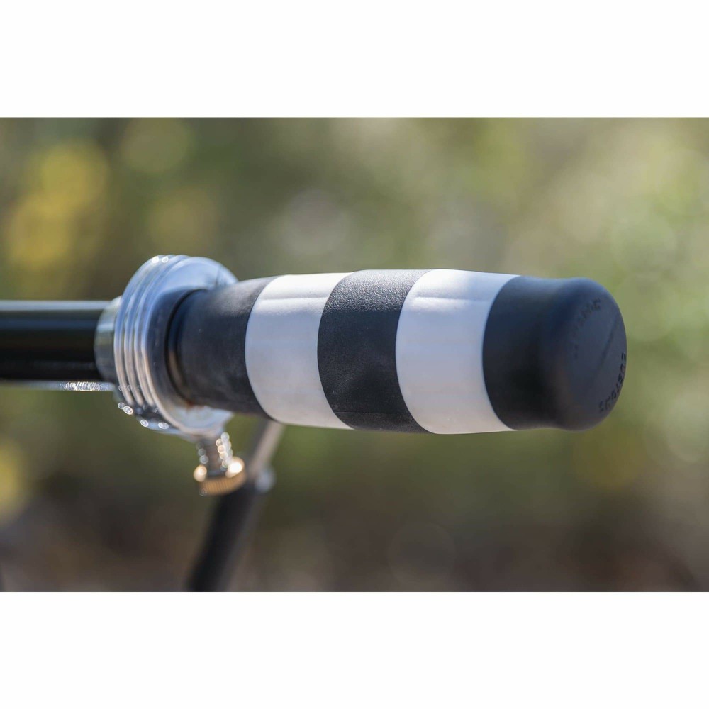 Lowbrow Customs Flying Monkey Grips Black and White Striped for 1" Handlebars