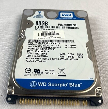 Western Digital WD800BEVE-00A0HT0 Hard Disk Drive