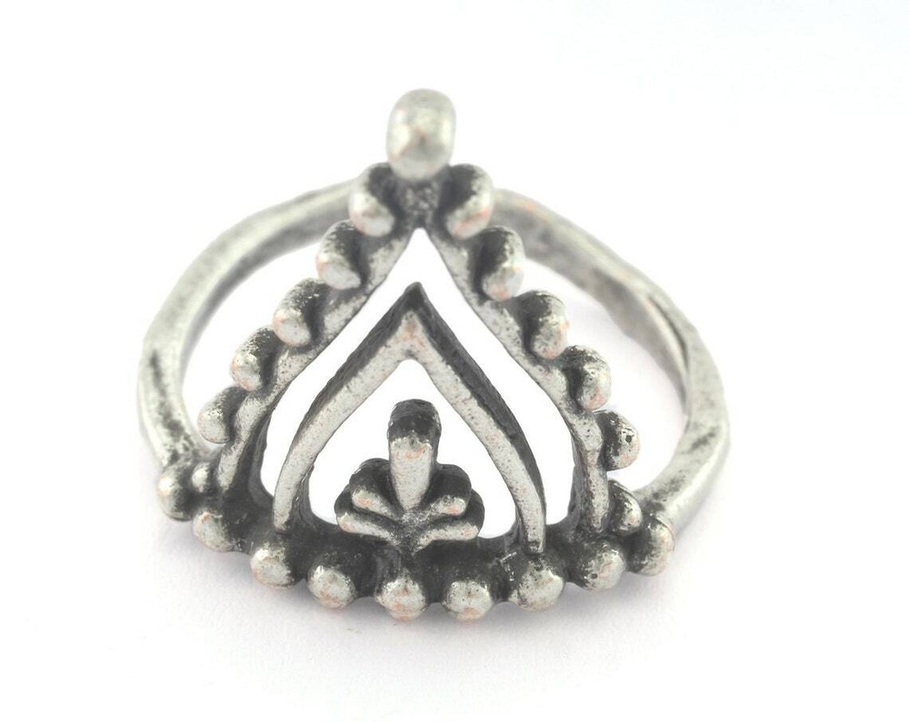 Adjustable Ring Antique Silver plated brass (17.5mm 7US inner size) 3301