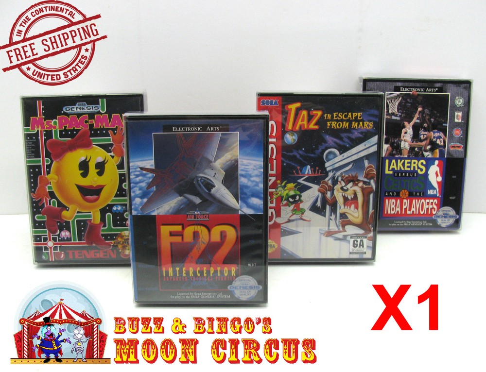 1x SEGA GENESIS CIB GAME - CLEAR PLASTIC PROTECTIVE BOX PROTECTOR SLEEVE CASE