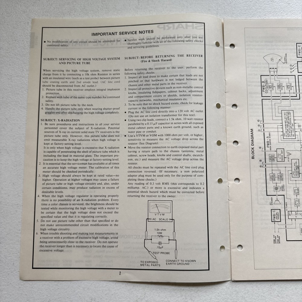 Sharp Electronics Color Television Model C1385 Preliminary Service Information