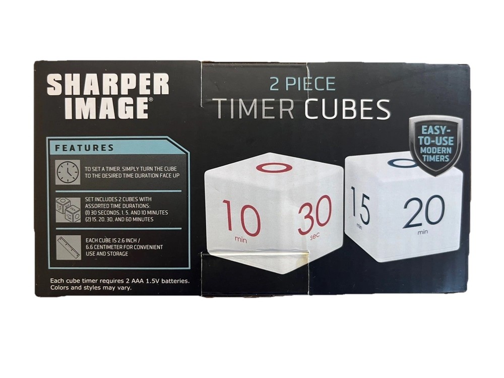 Sharper Image Two Piece Multi Use Timer Cubes Flip To Desired Time
