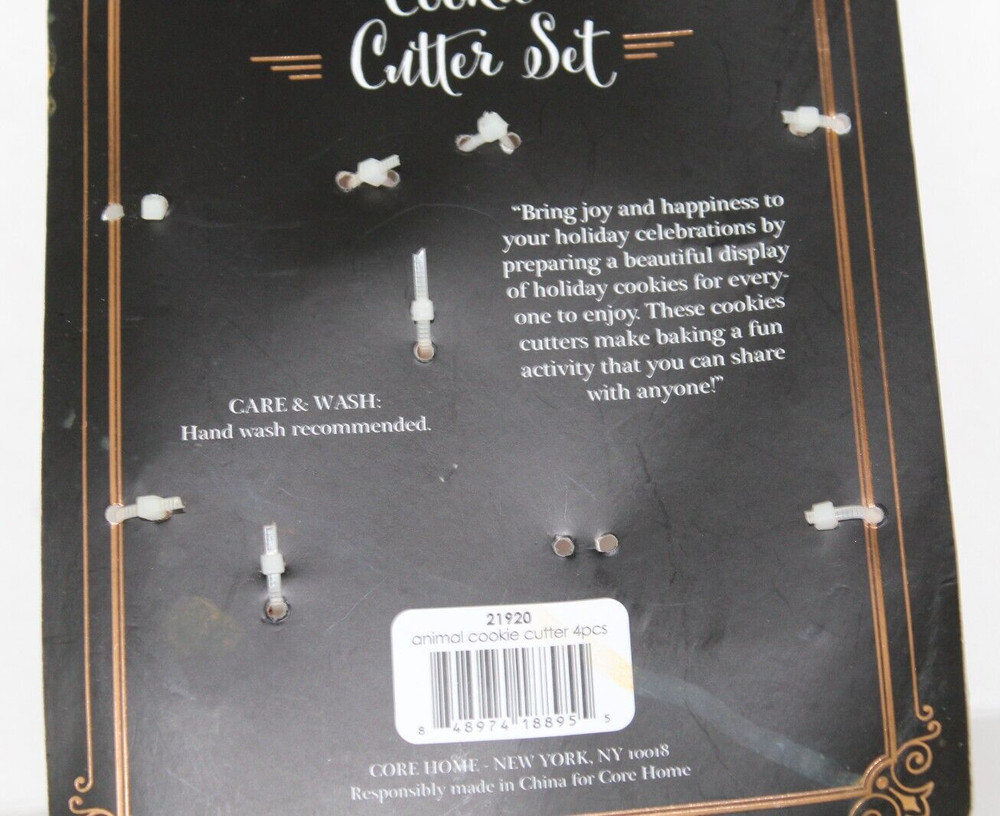 Core Home Bake With Joy 4 pc Animal Cookie Cutter Set
