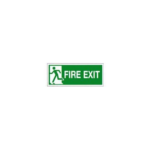 E96A/S, safety fire sign exit running men left 150x300mm sticker