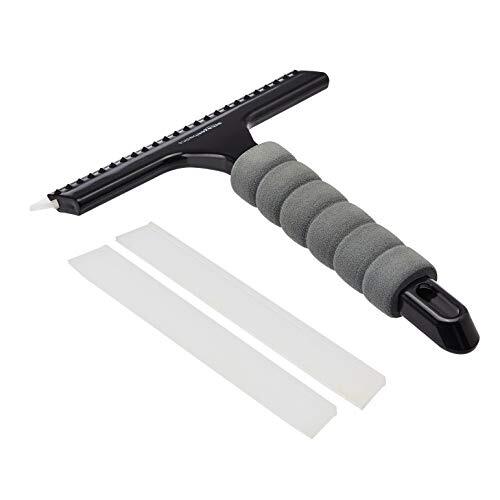Window Squeegee with Handle for Car Windows, Glass, Mirror, Black
