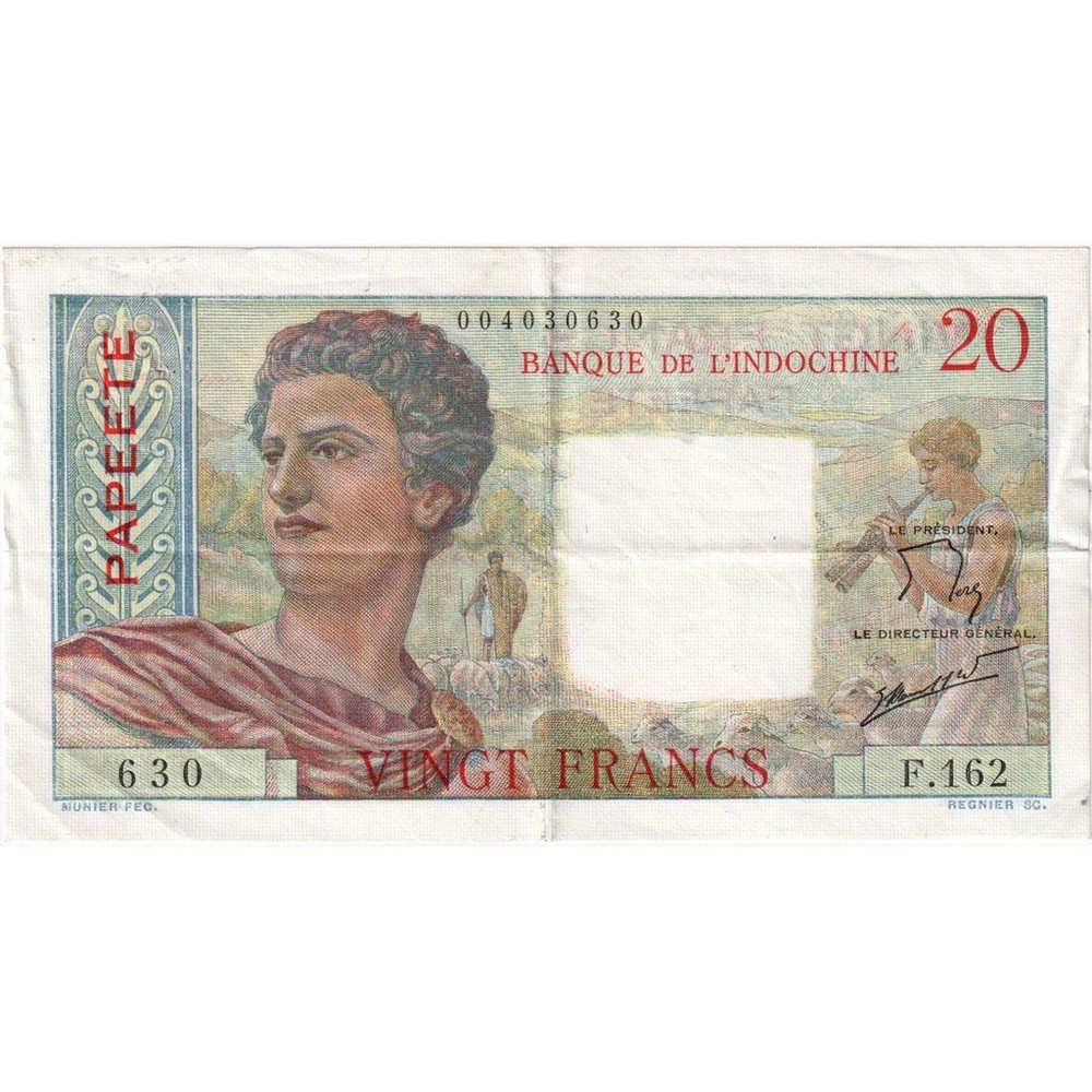 [#335929] Tahiti, 20 Francs, EF