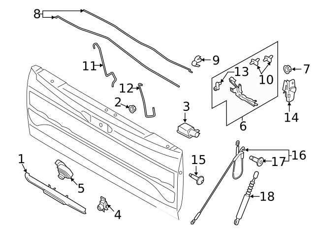 Genuine Ford Tailgate Support Cable Bolt W711291-S450