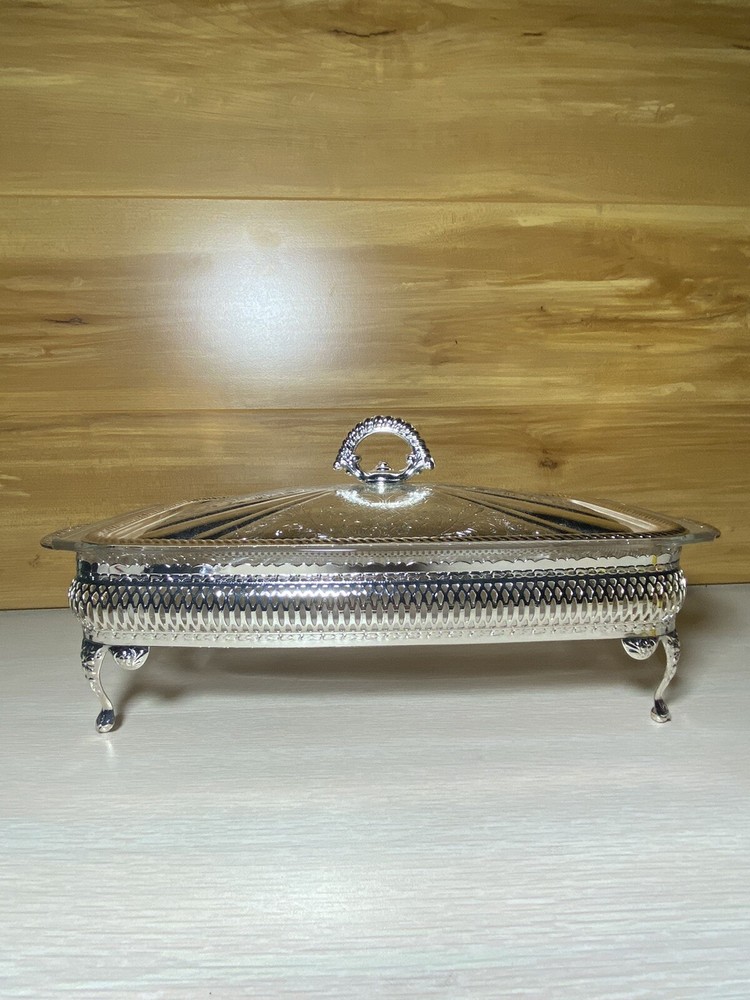 Olson-Queen Anne Silverplated Serving Dish Tableware Dining Made England Vintage