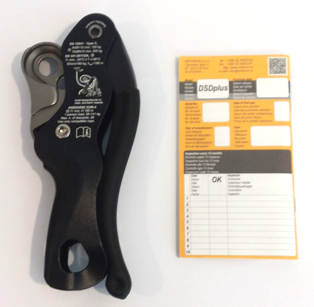MSA SDSD25 Anthron DSDplus Double Stop Descender Fall Protection BLACK NEW