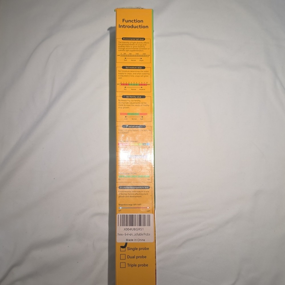 6-in-1 Digital Soil Tester Meter Backlit Moisture pH Light Temp Humidity