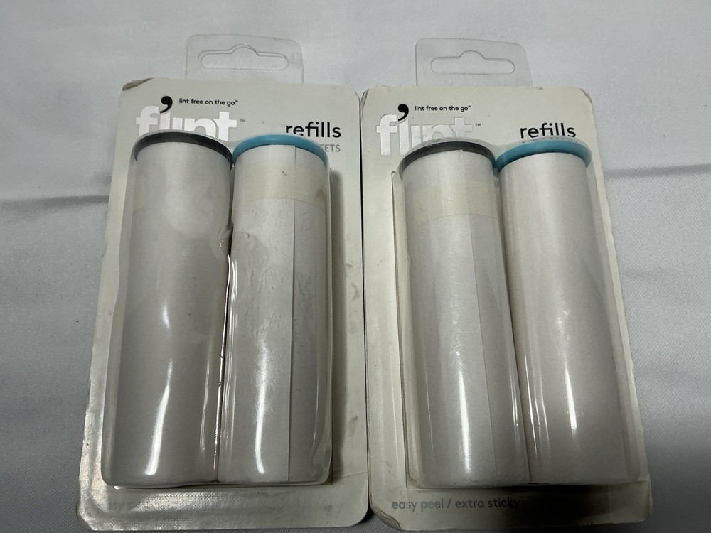 Flint Lint Roller Refills (2) 2-Pack Easy Peel, Extra Sticky, 120 Sheets