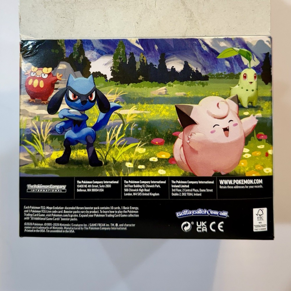 Pokemon TCG 10x Mega Evolution Ascended Heroes Mini Tin DISPLAY Sealed