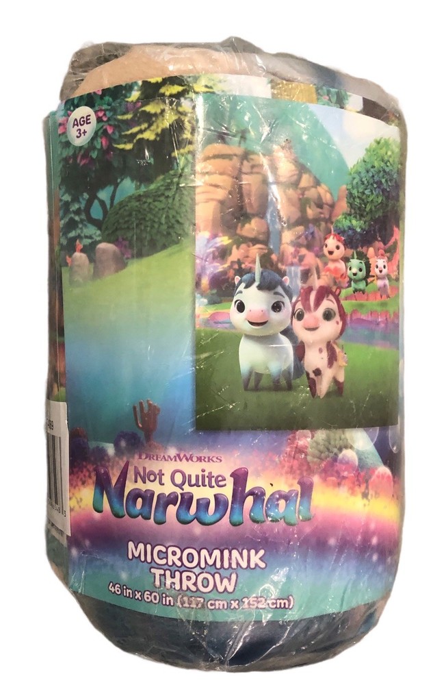 Not Quite Narwhal Microlink Soft Plush Throw Blanket: 46”x 60”