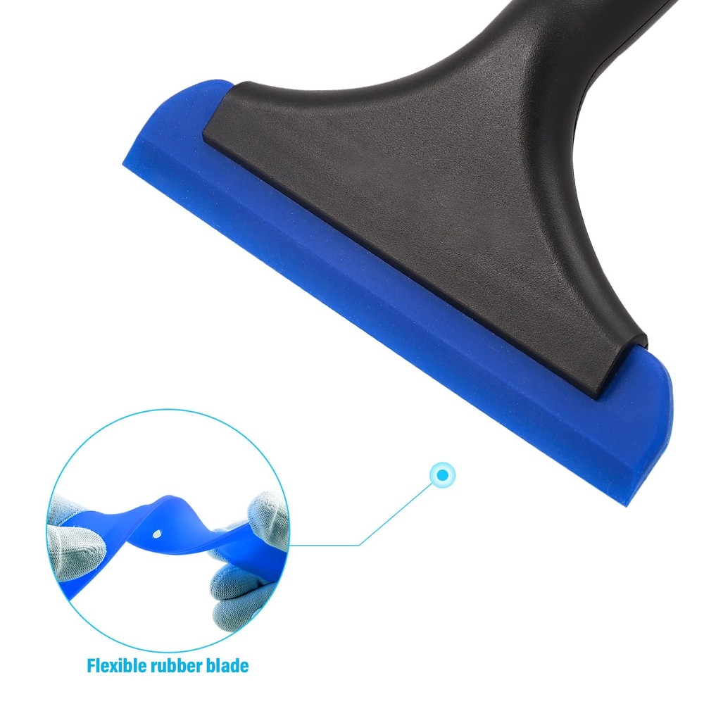 Gomake Small Silicone Squeegee Window Shower Tool,Auto Black+ Blue