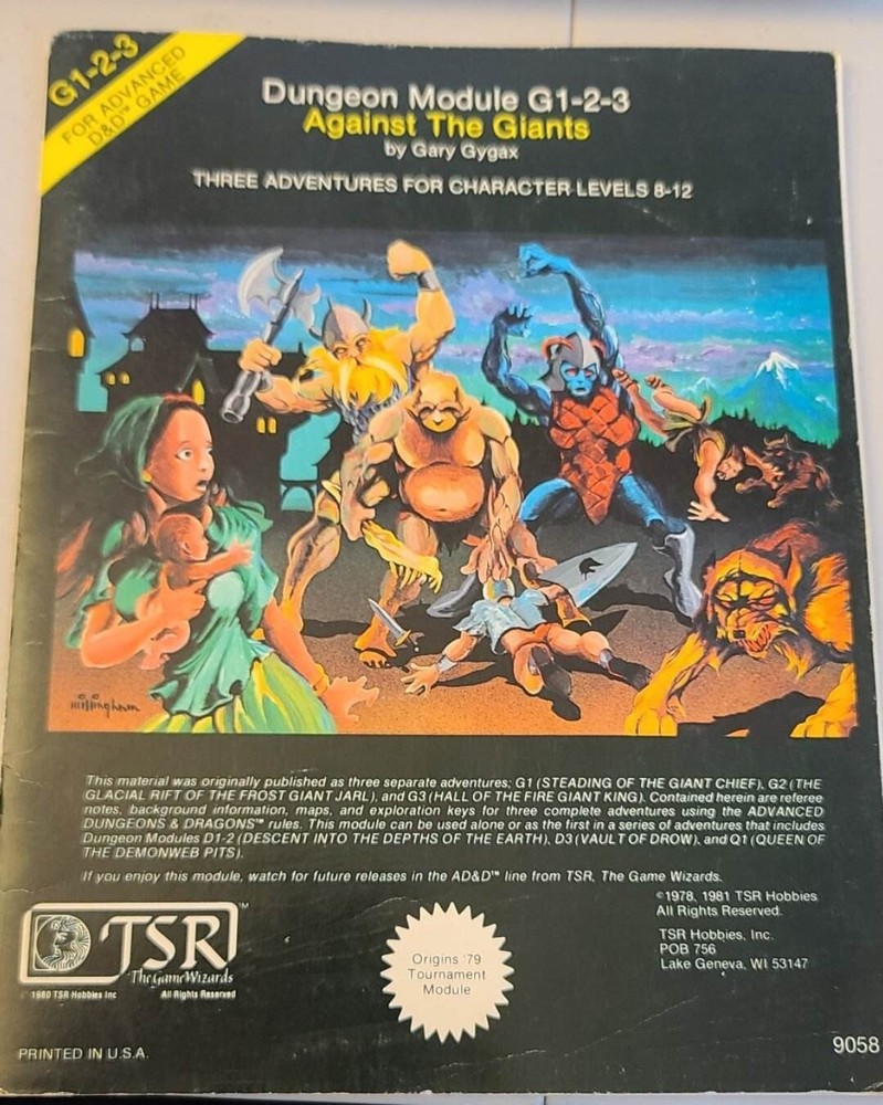 G1-2-3 AGAINST THE GIANTS Dungeons & Dragons Module BF2 (B29)